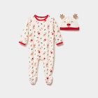 Ensemble dors-bien velours bonnet Noël ecru bébé à 11,19 € dans le catalogue La Halle