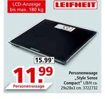 Personenwaage „Style Sense Compact“ Angebote von LEIFHEIT bei Segmüller Speyer für 11,99 €
