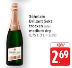 Brillant Sekt trocken Angebote von Söhnlein bei EDEKA Heidelberg für 2,69 €