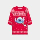 Robe pull droite Noël Stitch rouge bébé fille à 19,99 € dans le catalogue La Halle