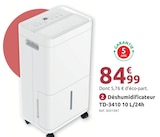 Mr.Bricolage Chalonnes-sur-Loire - Promo Déshumidificateur TD-3410 10 L/24h Promo Déshumidificateur TD-3410 10 L/24h à 84,99 € dans le catalogue Mr.Bricolage à Chalonnes-sur-Loire