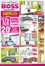 SB Möbel Boss Prospekt für Bernau mit 8 Seiten SB Möbel Boss Prospekt für Bernau: "TIEFPREIS OFFENSIVE", 8 Seiten, 21.09.2020 - 27.09.2020