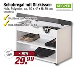 Schuhregal mit Sitzkissen im POCO Prospekt Schuhregal mit Sitzkissen von KESPER im aktuellen POCO Prospekt für 29,99 €