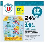 Compotes sans sucres ajoutés - U en promo à 19,48 € chez Hyper U Compotes sans sucres ajoutés - U dans le catalogue Hyper U