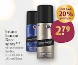 Deospray Angebote von bruno banani bei tegut Bietigheim-Bissingen für 2,79 €