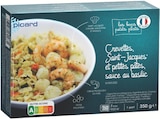 Crevettes, Saint-Jacques et petites pâtes aux légumes, sauce au basilic - Picard en promo chez Picard Saint-Nazaire à 5,85 €