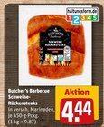 Aktuelles Schweine-Rückensteaks Angebot bei REWE in Düsseldorf ab 4,44 €