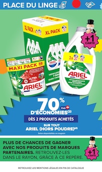 Promotion Ariel dans le prospectus Carrefour, valable du 08/09/2026 au 21/09/2026 Promo Ariel dans le catalogue Carrefour du moment à la page 19