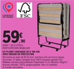 Lit pliant couchage 80 x 190 cm avec housse de protection dans le catalogue E.Leclerc