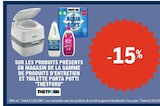 E.Leclerc Basse-Goulaine - Promo -15% Sur les produits présents en magasin de la gamme de produits d'entretien et toilette Porta Potti 'Thetford' Promo -15% Sur les produits présents en magasin de la gamme de produits d'entretien et toilette Porta Potti 'Thetford' à dans le catalogue E.Leclerc à Basse-Goulaine