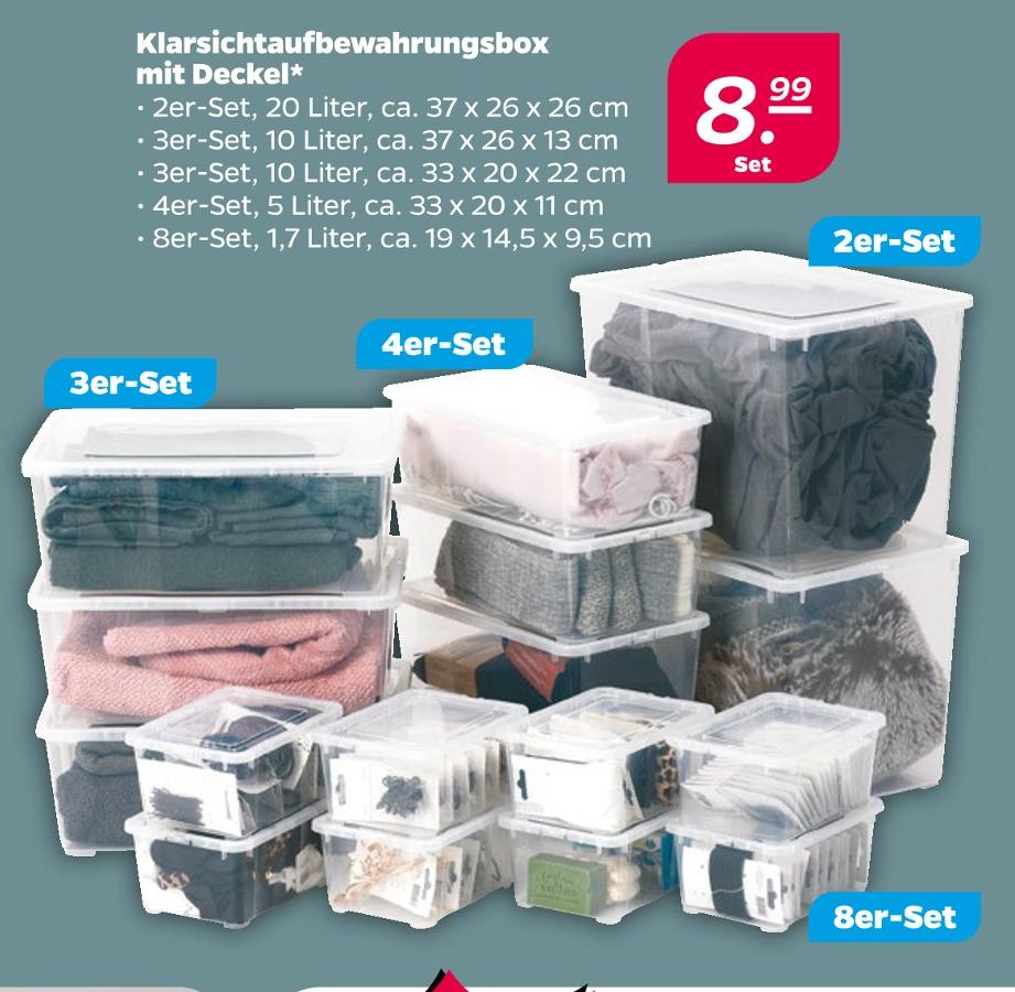 Klarsichtaufbewahrungsbox mit Deckel