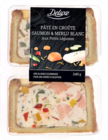 Pâté en croûte tranches au saumon et merlu blanc - DELUXE - Lidl à Poitiers Pâté en croûte tranches au saumon et merlu blanc - DELUXE en promo chez Lidl Poitiers à 2,99 €