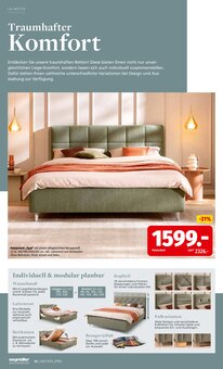 Bett im aktuellen Segmüller Prospekt (Leverkusen) Bett im Segmüller Prospekt "Zum Glück gibt’s Segmüller - Schlafen Spezial" mit 22 Seiten (Leverkusen)