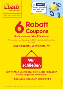 Aktueller Netto Marken-Discount Angelbachtal Prospekt Netto Marken-Discount Angelbachtal Prospekt "6 Rabatt-Coupons" mit 2 Seiten