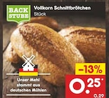 Vollkorn Schnittbrötchen Angebote von Backstube bei Netto Marken-Discount Haltern am See für 0,25 €