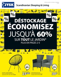 Catalogue Jysk "Déstockage : économisez jusqu'à 60% sur tout le jardin", 16 pages, 02/08/2022 - 22/08/2022 Prospectus Jysk "Déstockage : économisez jusqu'à 60% sur tout le jardin", 16 pages, 02/08/2022 - 22/08/2022