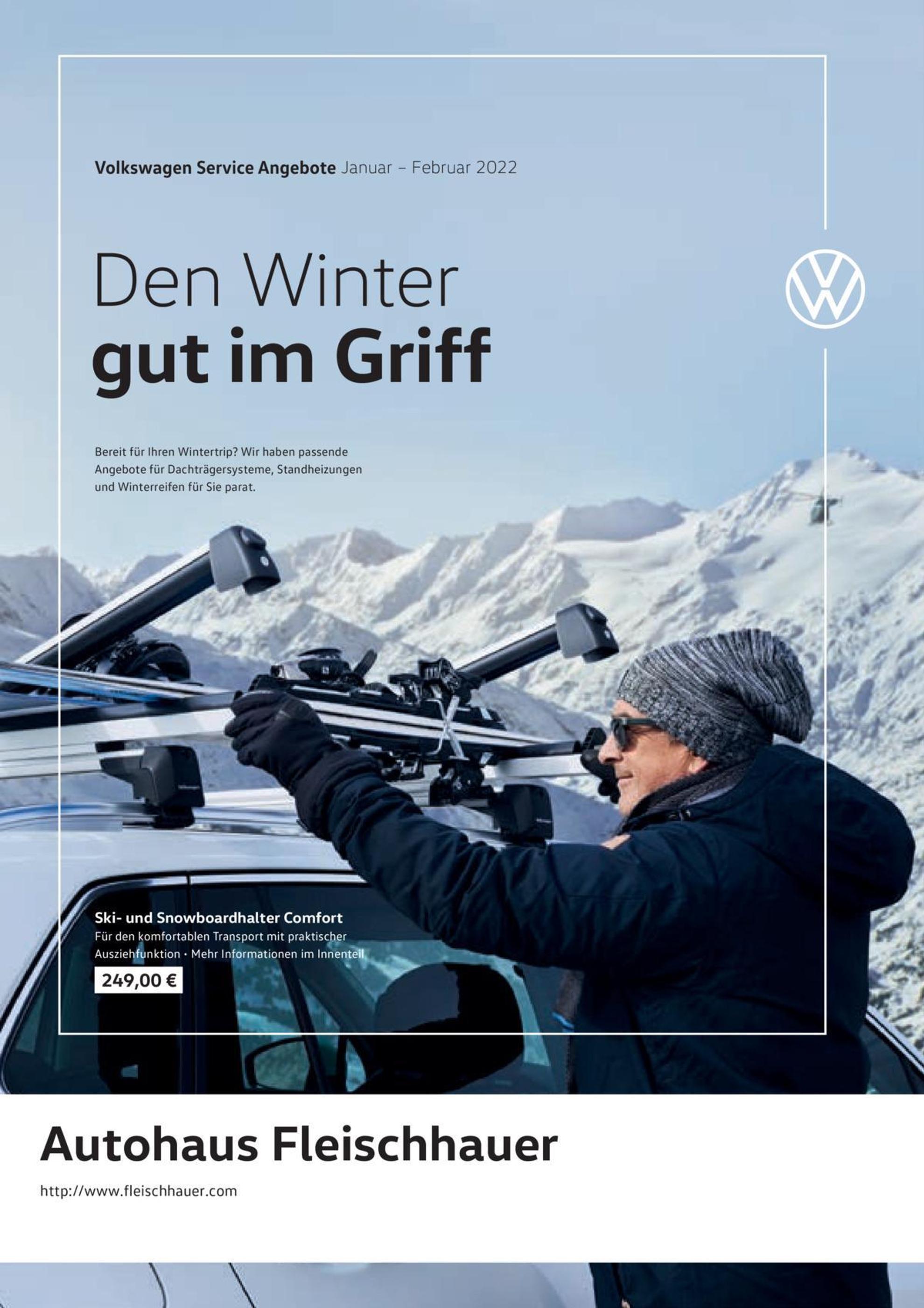 Volkswagen Prospekt für Köln mit 1 Seite Volkswagen Prospekt für Köln: "Den Winter gut im Griff", 1 Seite, 01.01.2022 - 28.02.2022