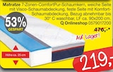 Matratze 7-Zonen-ComfortPur-Schaumkern bei Opti-Wohnwelt im Prospekt "" für 219,00 €