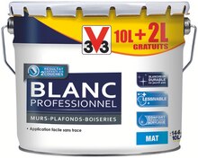 Peinture professionnelle acrylique mat 10 L + 2 L gratuits - Mr Bricolage à Biarritz Peinture professionnelle acrylique mat 10 L + 2 L gratuits en promo chez Mr Bricolage Biarritz à 49,90 €