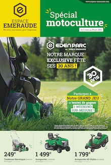 Prospectus Espace Emeraude à Branges, "Spécial motoculture", 20 pages de promos valables du 05/03/2025 au 28/06/2025