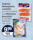 Norwegisches Lachsfilet im V-Markt Prospekt Norwegisches Lachsfilet von Siegfrost im aktuellen V-Markt Prospekt für 9,99 €