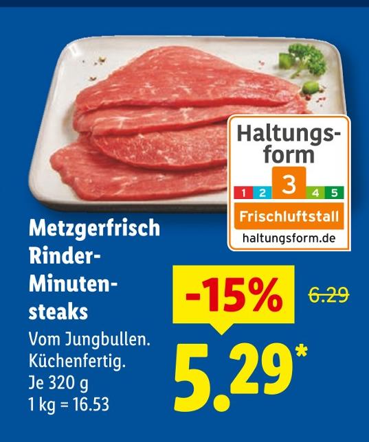 Metzgerfrisch Rinder-Minutensteaks