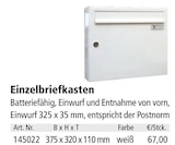 Einzelbriefkasten von  im aktuellen Holz Possling Prospekt für 67,00 €