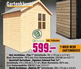 Aktuelles Holz-Gerätehaus „Fino 1“ Angebot bei Hornbach in Mannheim ab 599,00 €