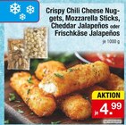 Crispy Chili Cheese Nuggets, Mozzarella Sticks, Cheddar Jalapeños oder Frischkäse Jalapeños Angebote bei Zimmermann Hildesheim für 4,99 €