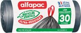 SACS POUBELLES LIENS COULISSANTS ULTRA-RÉSISTANT 30L - ALFAPAC en promo chez Supermarchés Match SACS POUBELLES LIENS COULISSANTS ULTRA-RÉSISTANT 30L - ALFAPAC dans le catalogue Supermarchés Match