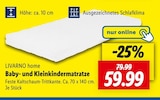 Baby- und Kleinkindermatratze im Lidl Prospekt Baby- und Kleinkindermatratze von LIVARNO home im aktuellen Lidl Prospekt für 59,99 €