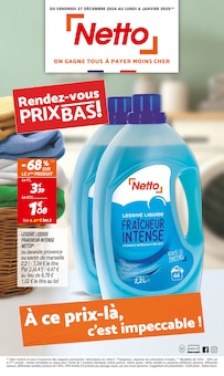 Prospectus Netto à Dax, "Rendez-vous PRIX BAS !", 22 pages de promos valables du 27/12/2024 au 06/01/2025