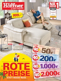 Höffner Prospekt für Colbitz mit 8} Seiten Höffner Prospekt für Colbitz: "ROTE PREISE STATT HEISSE REISE", 8 Seiten, 30.07.2025 - 12.08.2025