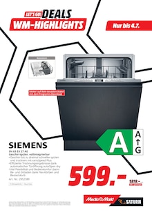 Geschirrspüler im MediaMarkt Saturn Prospekt "LET'S GO! DEALS WM-HIGHLIGHTS" mit 18 Seiten (Freiburg (Breisgau))