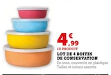 Promo Lot de 4 boîtes de conservation à 4,99 € dans le catalogue Super U à Publier