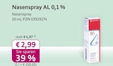 mea - meine apotheke - Nasenspray AL 0,1 % Angebot im Prospekt Nasenspray AL 0,1 % bei mea - meine apotheke im Prospekt "" für 2,99 €