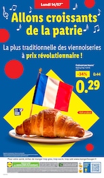 Prix et réduction Croissant dans le prospectus Lidl en cours Offre Croissant dans le catalogue Lidl du moment à la page 30