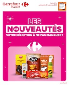 Prospectus Carrefour Market de la semaine "LES NOUVEAUTÉS VOTRE SÉLECTION À NE PAS MANQUER !" avec 1 pages, valide du 01/09/2025 au 28/09/2025 pour Le Lavandou et alentours