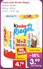 Duplo oder Kinder Riegel im Angebot bei Netto Marken-Discount in Bielefeld Duplo oder Kinder Riegel Angebote von Kinder bei Netto Marken-Discount Bielefeld für 3,99 €
