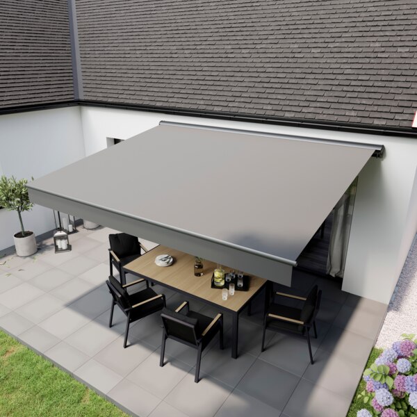 Store banne motorise semi coffre 3,95 x 3 m