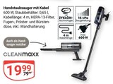 Handstaubsauger mit Kabel im Angebot bei GLOBUS in Gera Handstaubsauger mit Kabel Angebote von CLEANmaxx bei GLOBUS Gera für 19,99 €