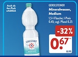 Mineralwasser, Medium Angebote von Gerolsteiner bei ALDI SÜD Saarlouis für 0,67 €