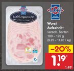 Aktuelle Wurst Angebote bei Netto Marken-Discount in Leverkusen Aktuelles Wurst Aufschnitt Angebot bei Netto Marken-Discount in Leverkusen ab 1,19 €