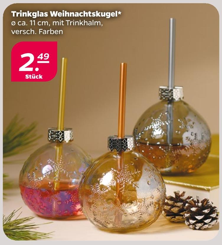 Trinkglas Weihnachtskugel