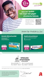 mea - meine apotheke Apotheken Prospekt der aktuellen Woche mit 4 Seiten, gültig von 01.06.2026 bis 30.06.2026, in Schönwald und Umgebung Aktueller mea - meine apotheke Apotheken Prospekt in Schönwald und Umgebung, "Unsere Juni-Angebote" mit 4 Seiten, 01.06.2026 - 30.06.2026