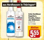 Doppelkorn, Eisvodka, Eiskorn oder Wildkräuter von Echter Nordhäuser für 5,55 € bei REWE im Angebot Doppelkorn, Eisvodka, Eiskorn oder Wildkräuter von Echter Nordhäuser im aktuellen REWE Prospekt