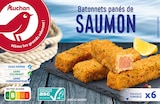 BÂTONNETS DE SAUMON PANÉS SURGELÉS AUCHAN - AUCHAN en promo chez Auchan Hypermarché BÂTONNETS DE SAUMON PANÉS SURGELÉS AUCHAN - AUCHAN dans le catalogue Auchan Hypermarché