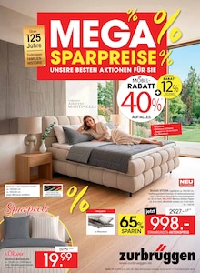 Boxspringbett im aktuellen ZurbrĂĽggen Prospekt (Essen) Boxspringbett im ZurbrĂĽggen Prospekt "MEGA SPAR PREISE" mit 42 Seiten (Essen)