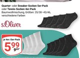 Quarter-Socken 5er-Pack im Angebot bei GLOBUS in Homburg Quarter-Socken 5er-Pack Angebote von s.Oliver bei GLOBUS Homburg für 5,99 €