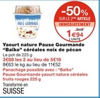 Yaourt nature Pause Gourmande céréales noix de pécan - Baïko dans le catalogue Monoprix